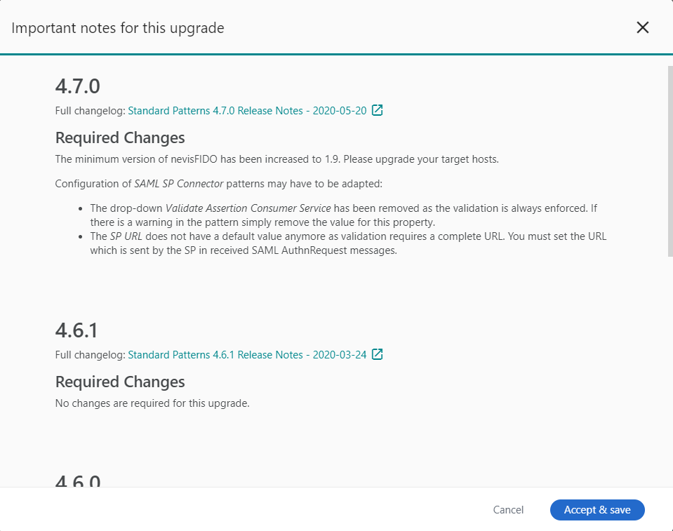 Upgrade notes