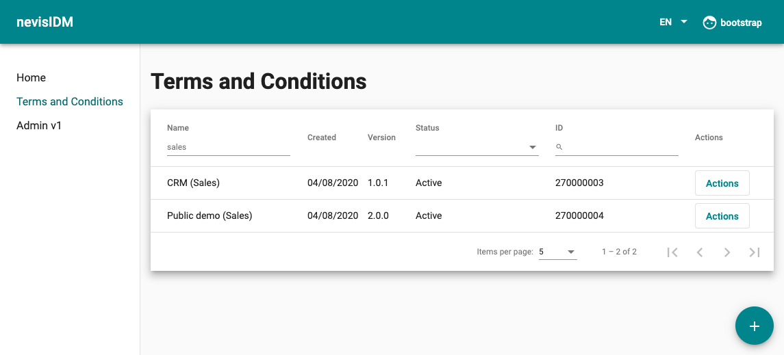 Admin v2 GUI - Page structure