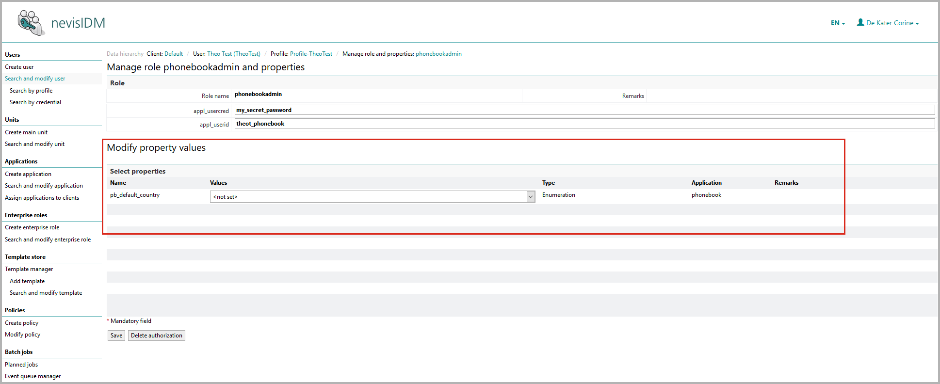 Example: Assign onProfileForApp property value - 2