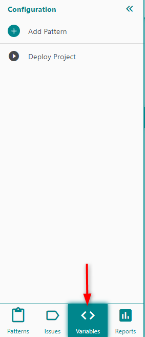 Configuration tab - Navigation menu - Variables