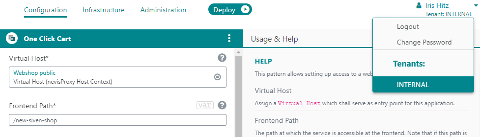 Single tenant**For users who only have the**DEFAULT