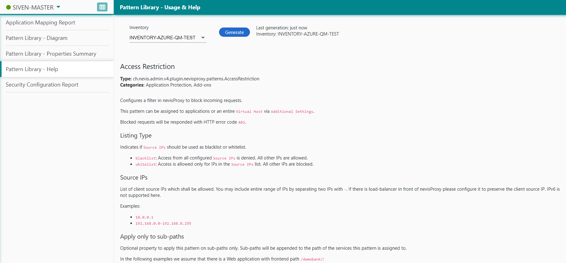 Pattern Library - Usage and Help