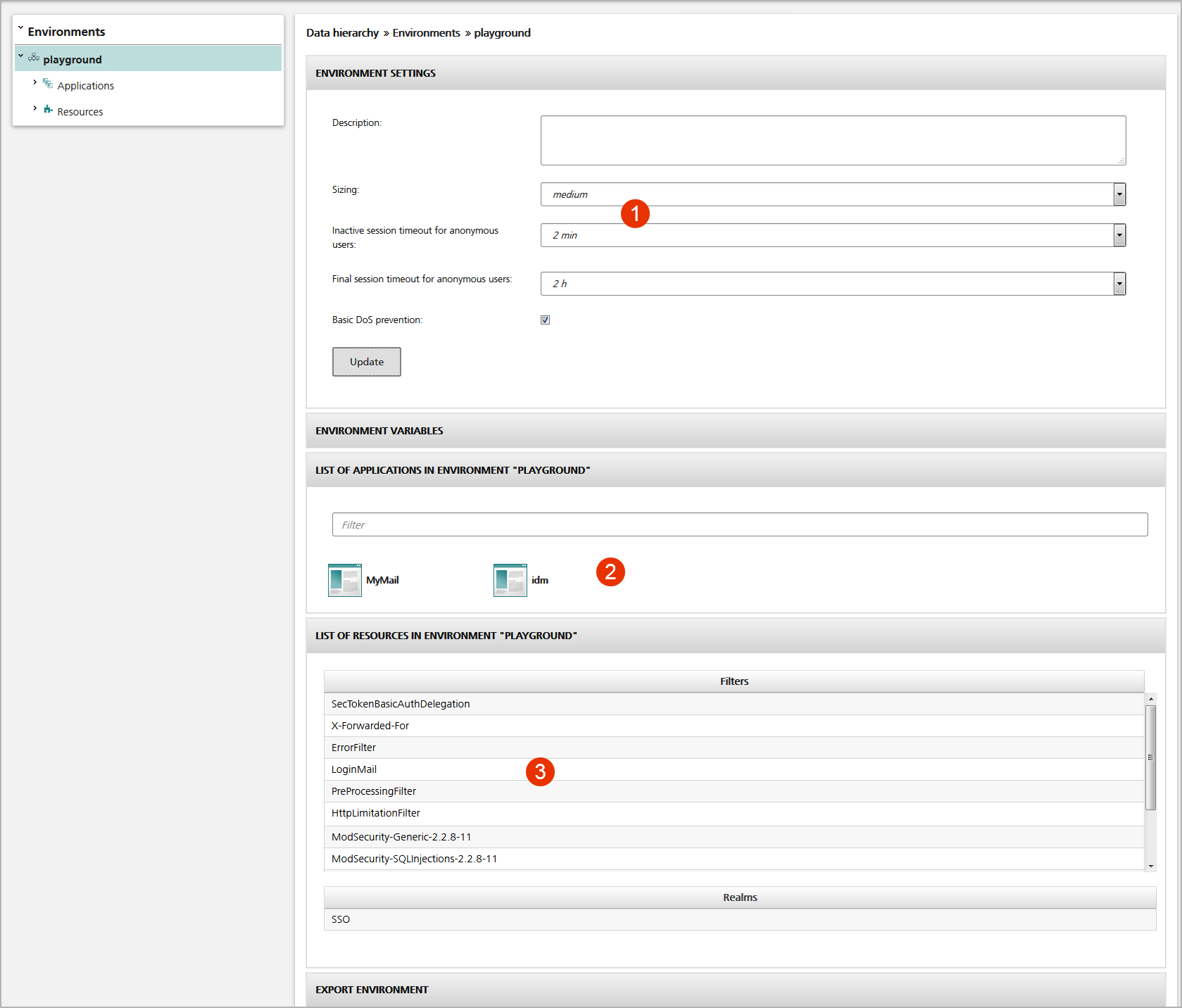 Sample environment view