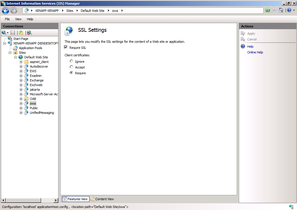 IIS SSL settings