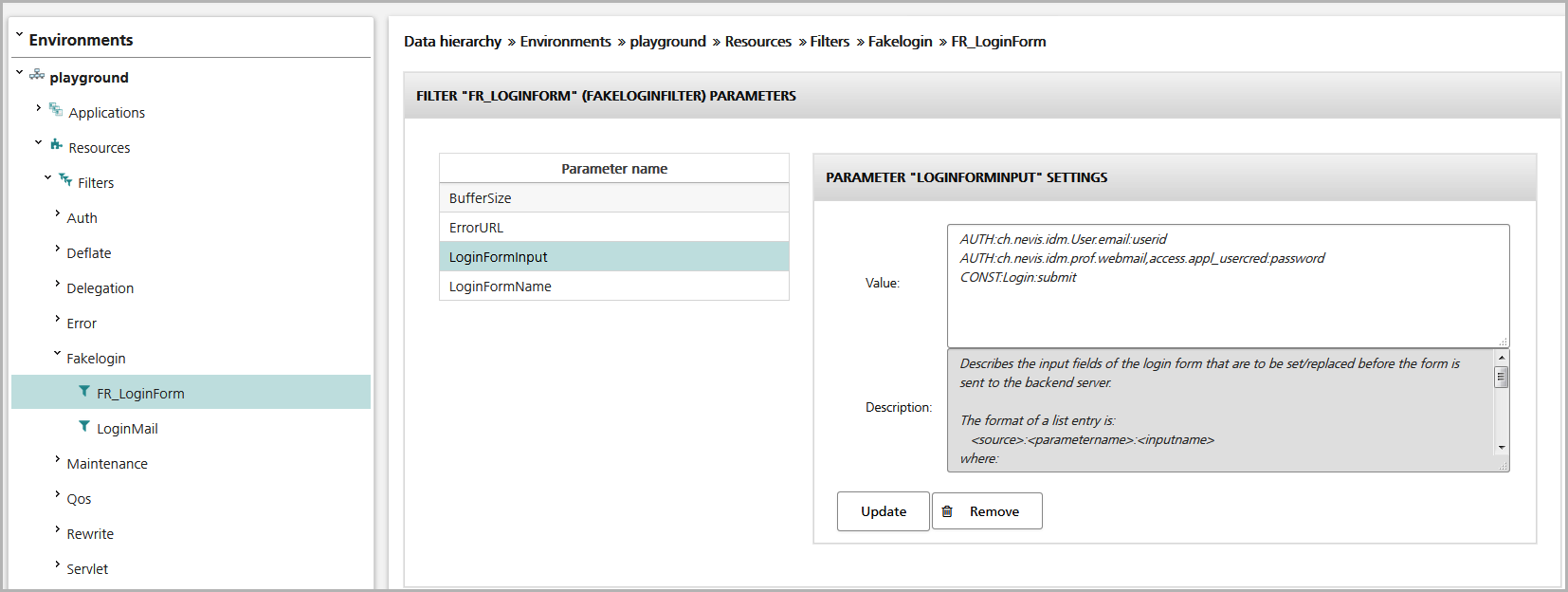 FakeLoginFilter configuration