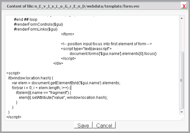 Edit the form.vm of your login page