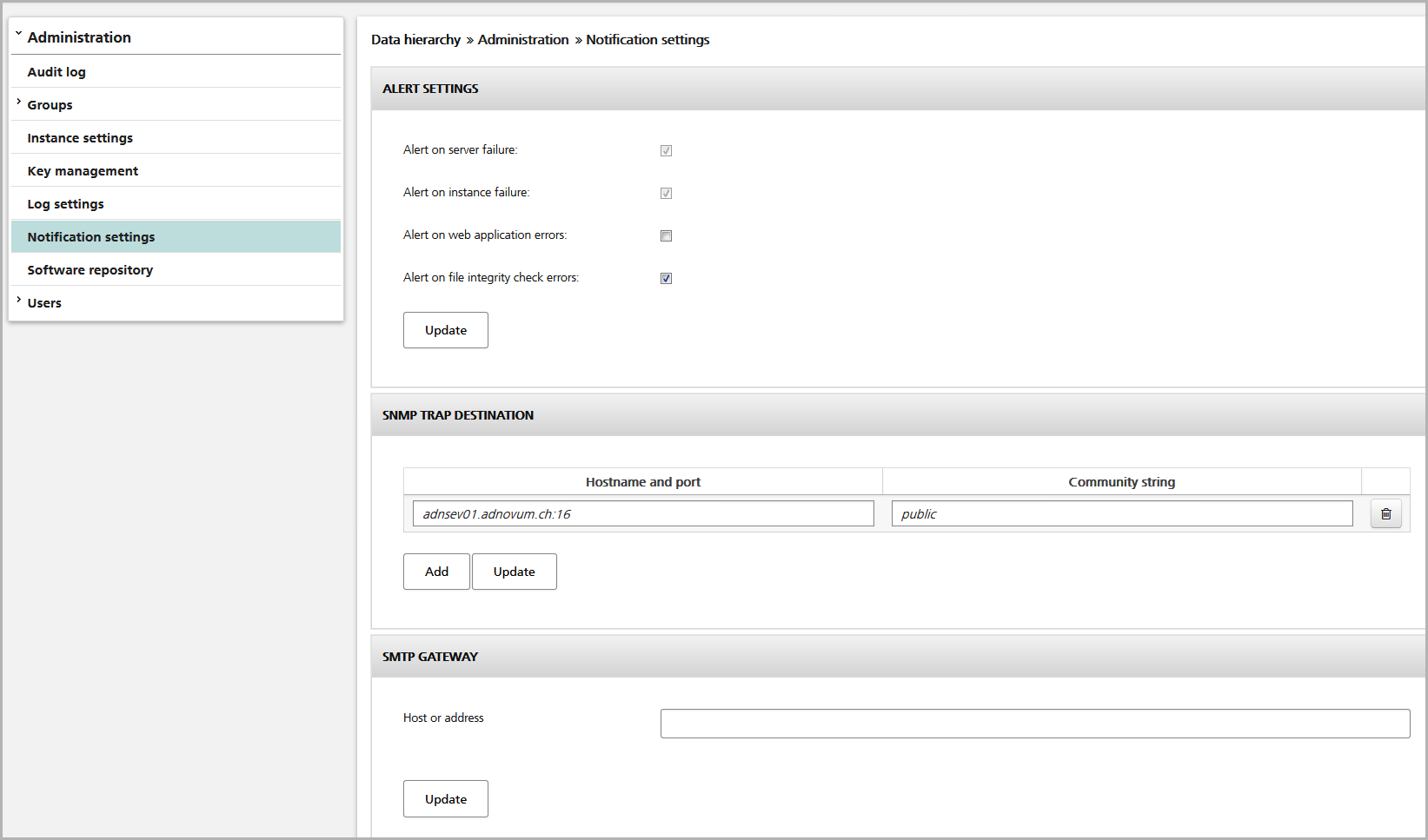 Notification settings