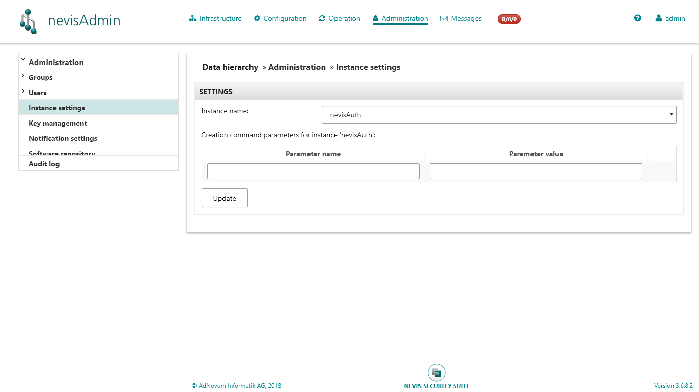 nevisAdmin 3 Administration