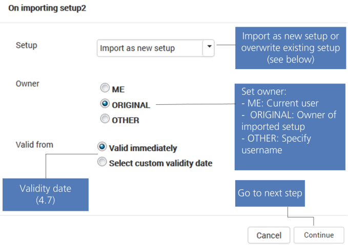 Import setup*