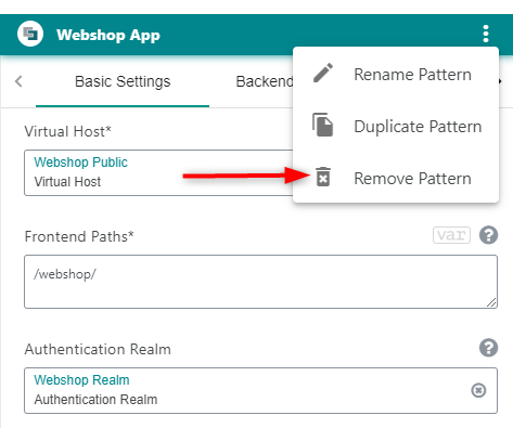 Removing a pattern