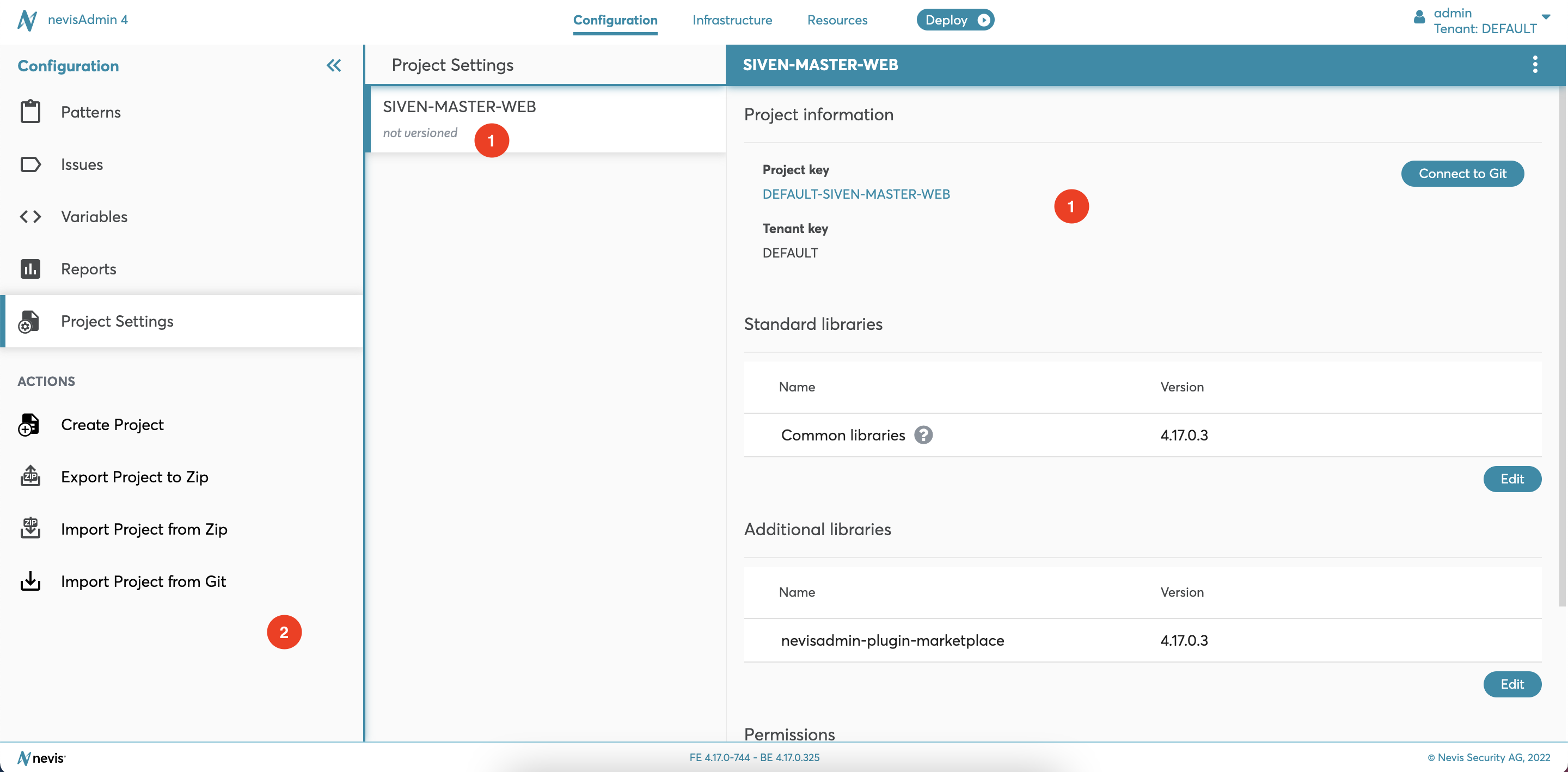 User interface without version control operations