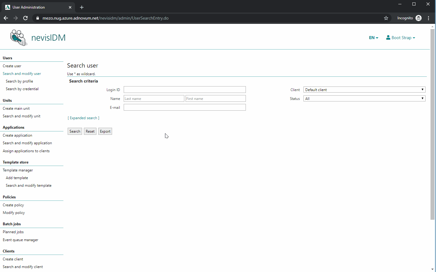 How to create the nevisfido technical user in nevisIDM