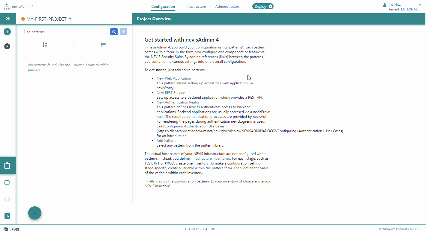 How to add a Web Application pattern