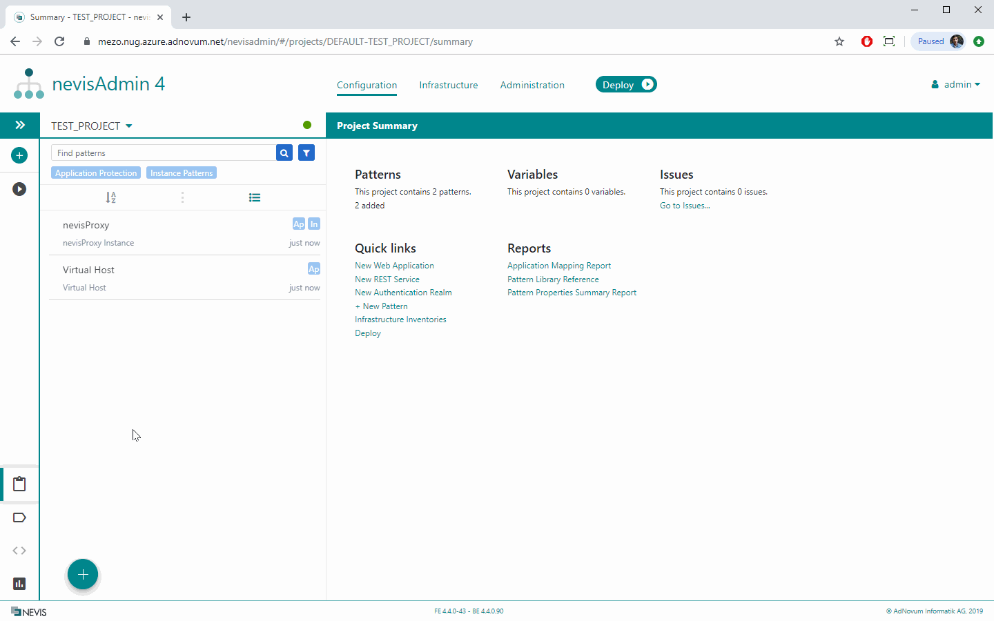 How to create a nevisAuth instance